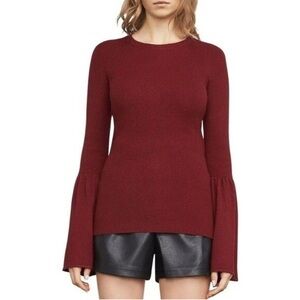 Bcbgmaxazria Waverley Women’s Burgundy Bell Sleeve Sweater Size Small